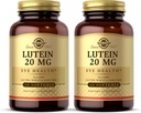 Solgar Lutein 20 mg, 60 Softgels (paquet de 2) - Soutient la santé des yeux - Aide à filtrer la lumière bleue - Contient FloraGLO Lutein - Non-OGM, sans gluten, sans lait - 120 portions totales