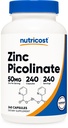 Nutricost Zink Picolinaat 50mg, 240 Vegetarische Capsules - Glutenvrij en niet-GMO (240 capsules)