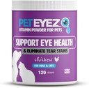 Pet Eyez vitamine poeder voor huisdieren - Ondersteunt gezondheid van het oog en vermindert Tear Stain Buildup - 100% natuurlijke voedsel Topper voor honden en katten met superfoods, antioxidanten en voedingsstoffen - Kip smaak - 120 scoops
