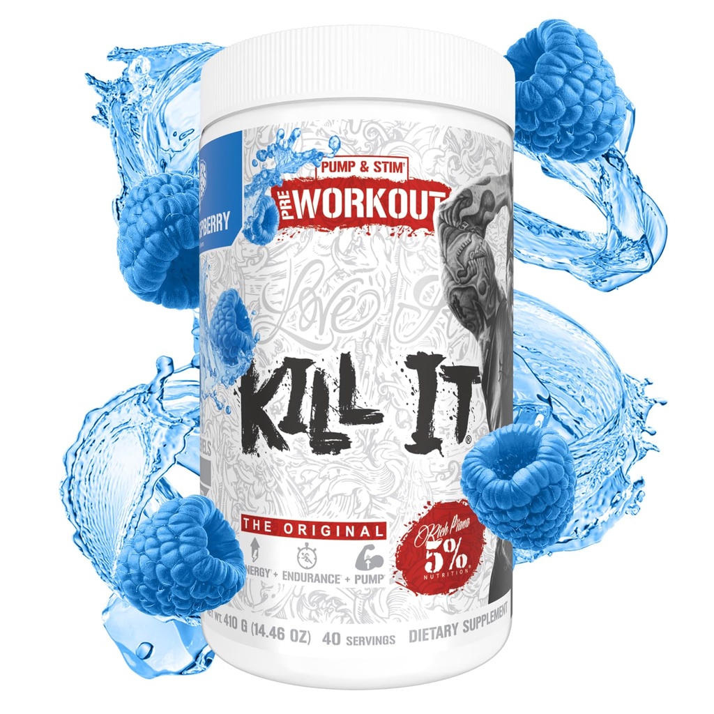 5% Nutrition Riche Piana Tuer avant l'entraînement Poudre avec/Créatine, Caféine, Beta Alanine, Hydroprime Glycerol pour pompe, résistance, endurance