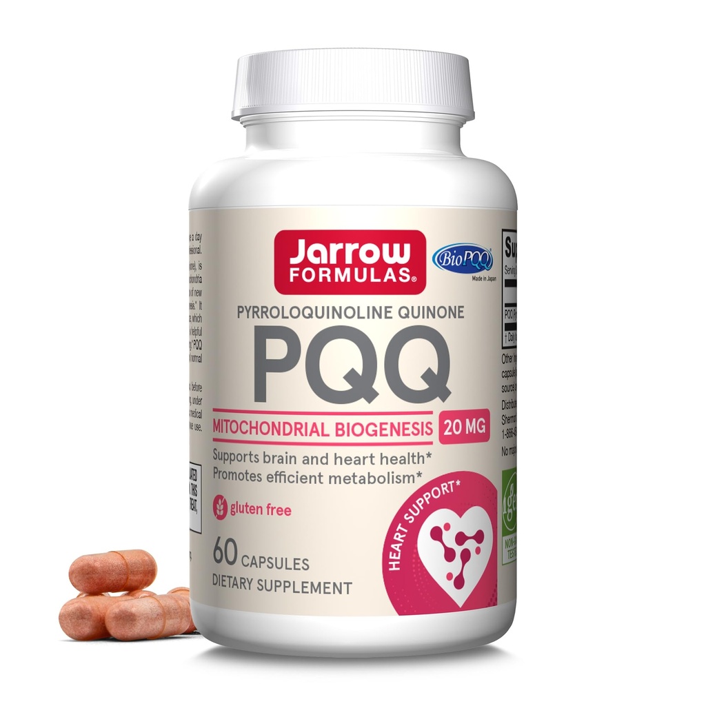 Jarrow Formules PQQ 20 mg - 60 capsules - Bevordert mitochondriale biogenese - Ondersteunt hart en hersenen gezondheid - 60 porties