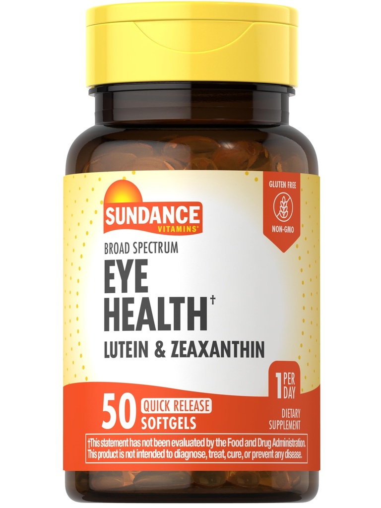 Sundance Lutein et Zeaxanthin Supplément de 50 Softgels pour la santé des yeux