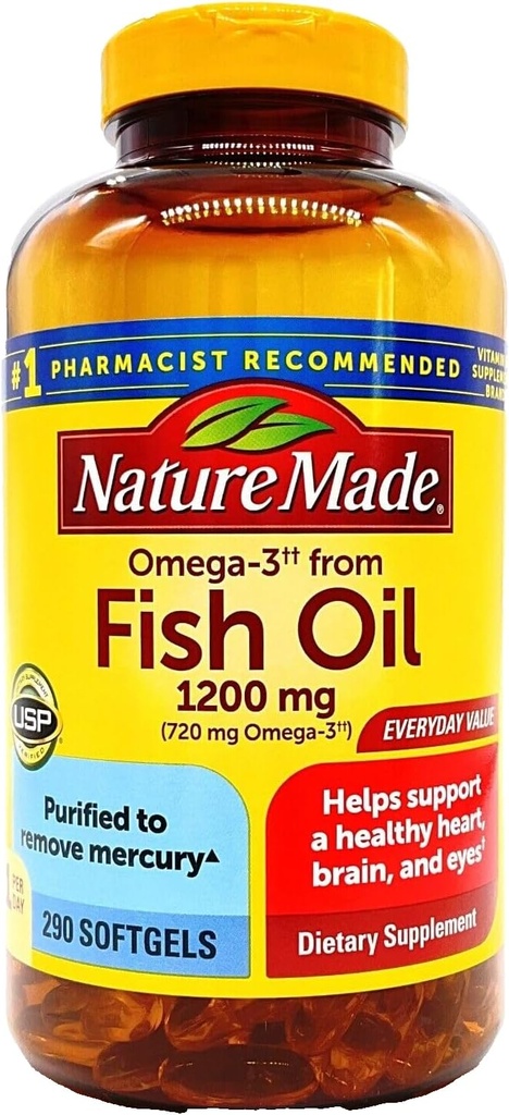 Made Nature Omega-3 from vis Oil 660 mg EPA + DHA, 290 Softgels