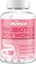 Probiotiques pour les femmes 100 milliards d'UFC Probiotiques et prébiotiques avec enzymes digestives pour la santé des intestins, probiotiques vaginaux avec canneberge et D-mannose pour la santé urinaire, équilibre du pH, 87 capsules