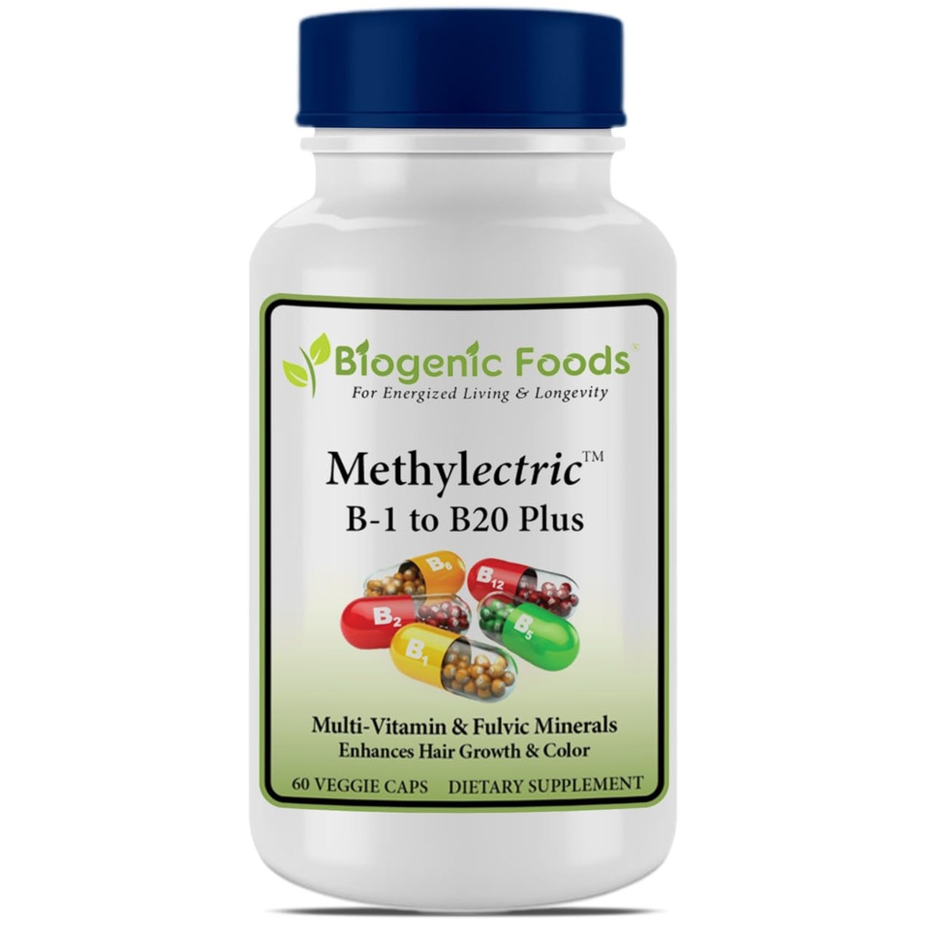 Methylectric B-50 Complex - Gemethyleerd B1 - B20 Multi-Vitamine en Fulvic Mineralen, Veggie Caps