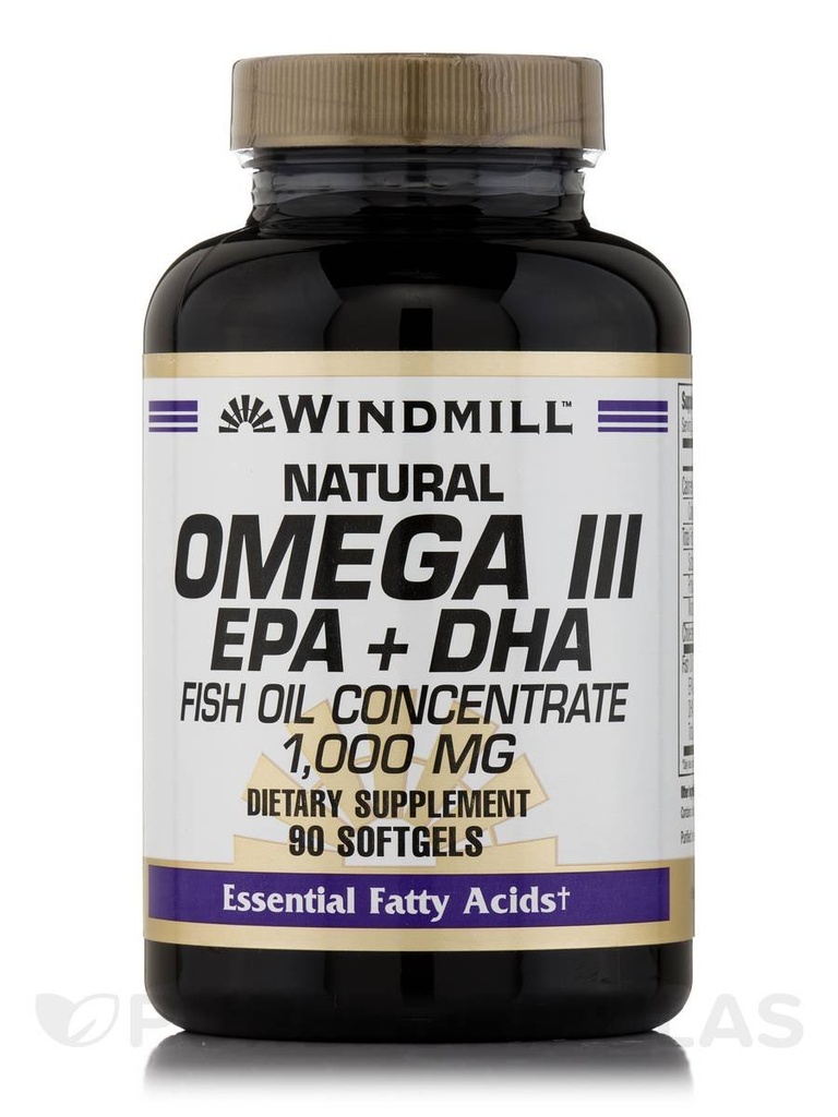 Windmolen Omega 3 Fish Oil 1000 mg Softgels, 90 ct