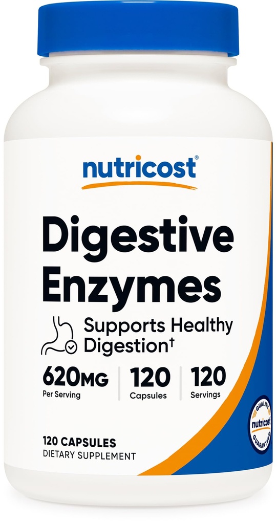 Nutricost Digestieve Enzymen 620mg, 120 Capsules - Complete Digestieve Enzyme Supplement