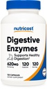 Nutricost Enzymes digestifs 620mg, 120 Capsules - Supplément enzymatique digestif complet