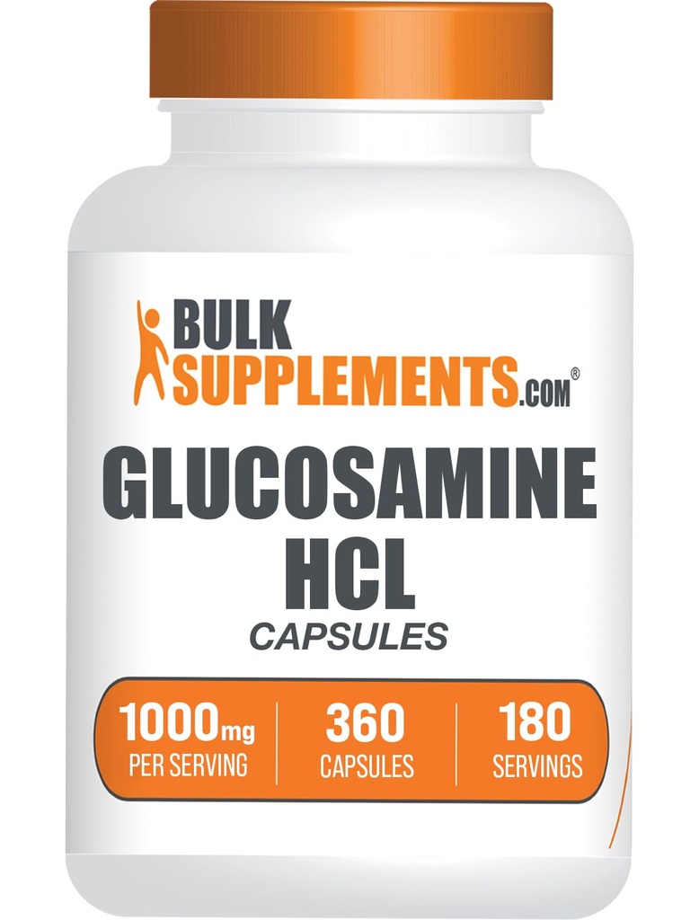 BulkSupplements.com Glucosamine HCl Capsules - Glucosamine Supplement, Voedingssupplement - Glutenvrij, 2 Capsules per portie, 360 Tellen (Pack of 1)