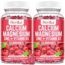 Calcium Magnesium Zink Gummies met Kalium Vitamine C, B6, D3, K2 - Calcium voor vrouwen en mannen - Calcium Magnesium Zink Multi Vitamine Supplement voor Bones, Spieren, Tanden, Kalm, Mood - 2 Pack - 60 Cts