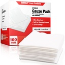 EVERLIT [Extra-Thick] 4'x4' Steriele Gauze Pad 12-Ply, 100 Pack, Individual Wrapped, Ultra Absorberende Grote Niet-Woven Medical Gauze Sponges voor Wound Care Home Eerste Hulp Kit