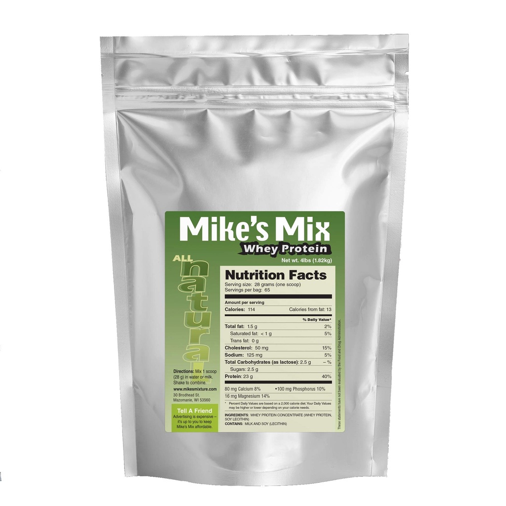 Mike's Mix All-Natural, Unflavored Whey Protein Concentraat (4 lbs)