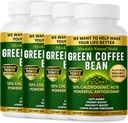 Extrait de fèves de café vert, 100 % de capsules de fèves de café vert pur, 50 % d'acide chlorogène, 10 000 mg de force, 240 capsules, 8 mois d'approvisionnement, sans OGM et sans gluten, supplément à base de plantes traditionnelles