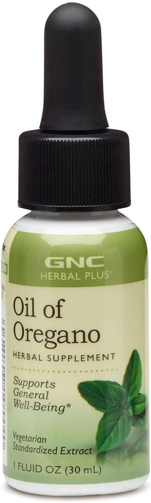 GNC Herbal Plus olie van Oregano supplement, vegetarisch, ondersteunt algemeen welzijn, 448 diensten