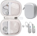 CaseSack Case for Hearing Aids compatible with EarCentic EasyCharge Rechargeable Hearing Aids ook voor Otofonix Elite/Encore, Banglijian, Britzgo, My Tone, LIGINN, Blaids, Lexie, Tweek (Zilver)