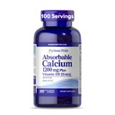 Puritan's Pride Absorbable Calcium 1200 mg Plus Vitamine D3 25mcg 1000 IE met Bone-ActiveTM, 200 Rapid Release Softgels