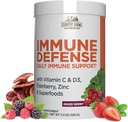 LAND LANDBOUW Immuun verdediging Superfoods, Immuun Ondersteuning Supplement, Vitamine C met zwarte vlierbes, Echinacea, Kurkuma, Ondersteunt Hydratatie, met Probiotica en Prebiotica, Berry smaak, 40 Serven