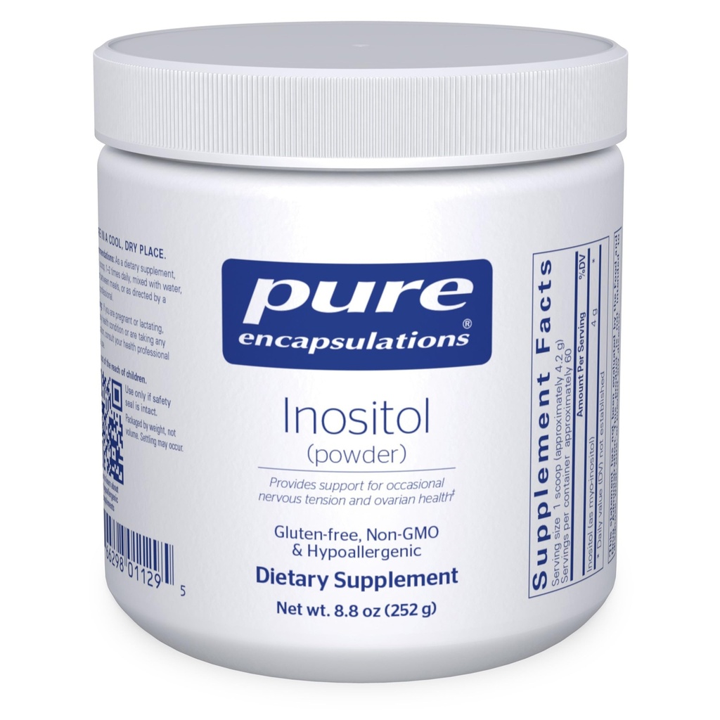 Pure Encapsulaties Inositol (Powder) - Supplement op de ondersteuning van energie, zenuwstelsel en ovariële functie* - met Myo-Inositol - 8.8 Ounces