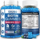 Extra sterkte Biotine Gummies 10.000mcg voor sterker haar, huid & Nails - 60 Gummies - Vegan, Non-GMO, Health Supplement