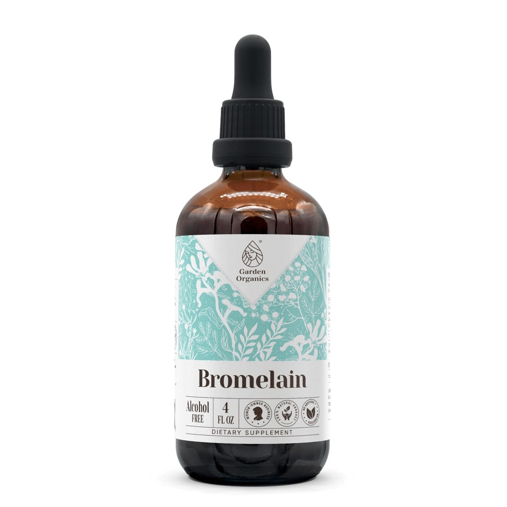 Bromelaine Alcoholvrije natuurlijke tinctuur Extract, Immuun System Booster, Liquid Drops Gemaakt van 100% Wildcrafted Bromelain, Ananas (Ananas comosus) Gedroogde stam en fruit (4 fl oz)