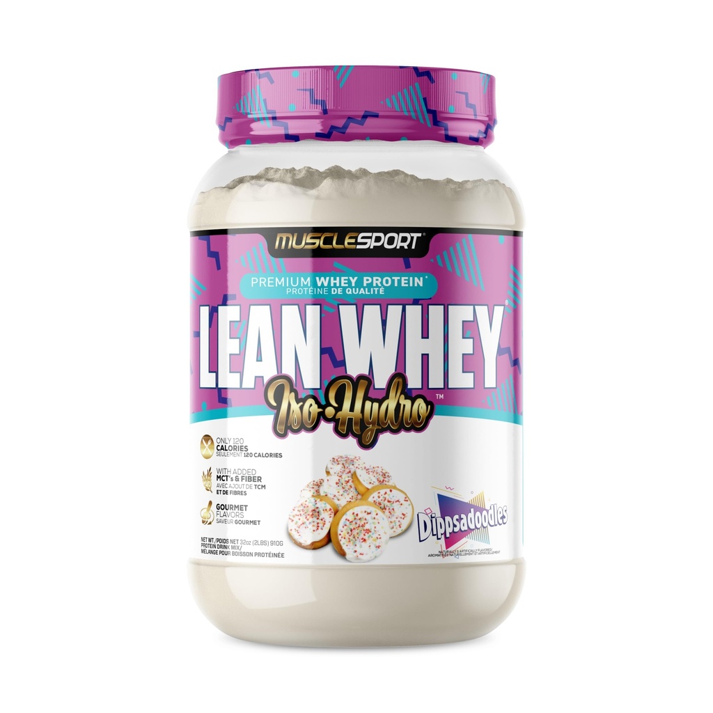 Musclesport Lean Whey RevolutionTM Protein Powder - Wei Protein Isolaat - Low Calorie, Low Carb, Low Fat, Incredible Flavors - 25g Proteïne per Scop (2lb, Dippsadoedles)