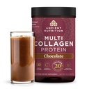 Ancient Nutrition Collagène Peptides Poudre, Protéines Multi Collagènes, Femmes & Hommes, Vitamine C, Probiotiques, Collagène hydrolysé, Supporte la peau, articulaires, Santé Gut, Chocolat, 24 portions