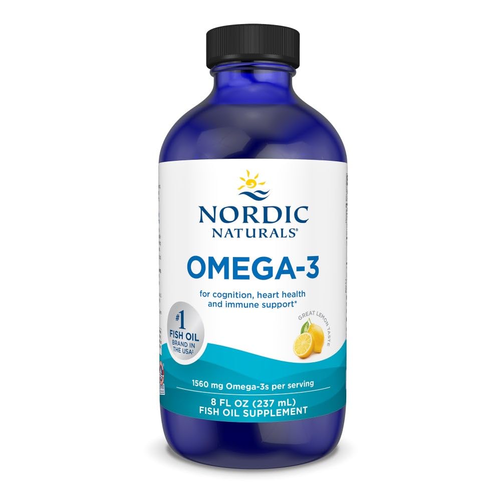 Nordic Naturals Omega-3, Citroensmaak - 8 oz - 1560 mg Omega-3 - Visolie - EPA & DHA - Immune Support, Brain & Heart Health, Optimal Wellness - Non-GMO - 48 Servings