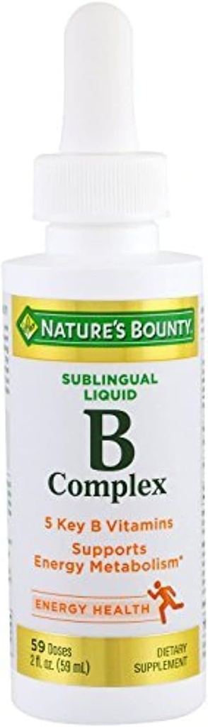 Nature's Bounty B Complex met B12 Sublingual Liquid Fast Acting Dietary Supplement 2 ounce