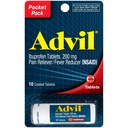 Advil Coated Tablets Pain Reliver and Fever Reducer, Ibuprofen 200mg, 4 x 10 Telflacon, Fast Pain Relief, Pocket Pack