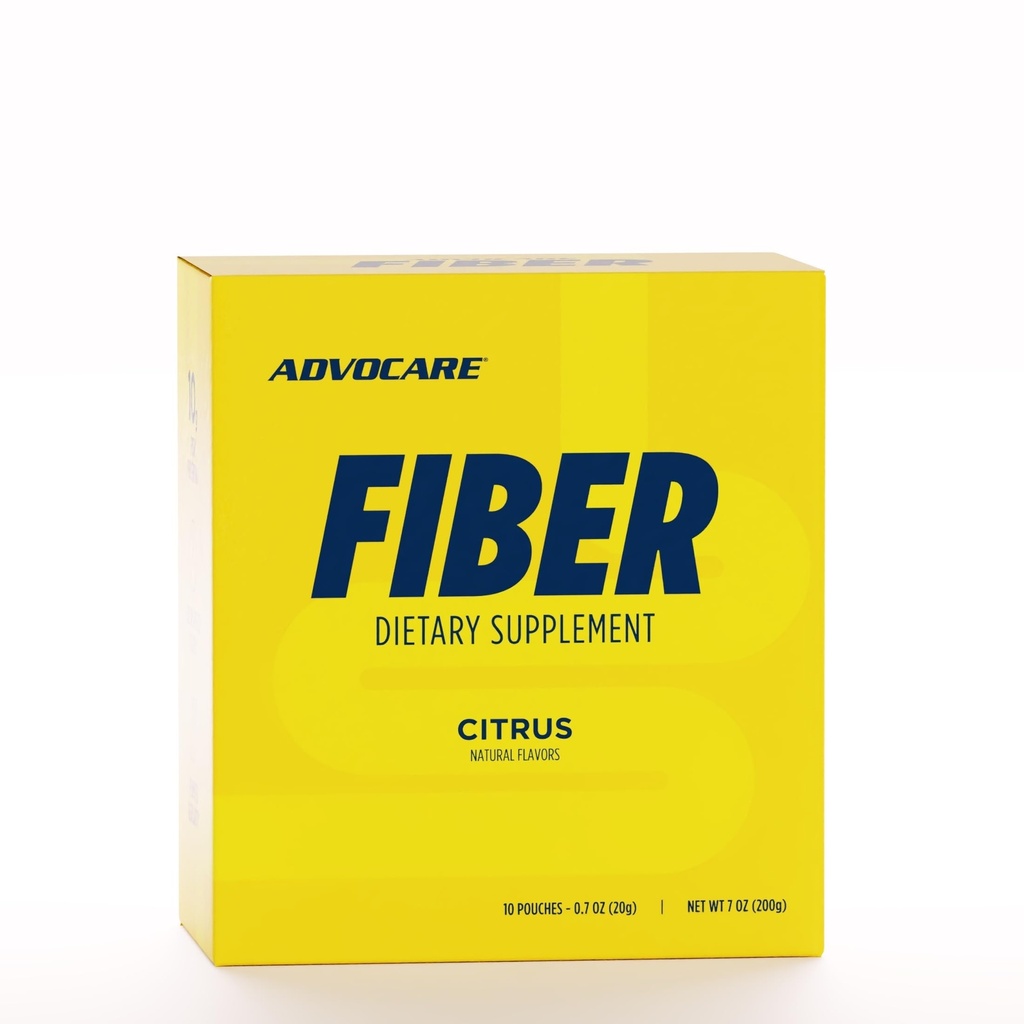 Advocare Fiber Dieetsupplement - Dagelijkse vezelpoedersupplement met oplosbare en onoplosbaar vezel - Fiber Blend Inclusief Psyllium Husk & Citroenzuur - Ondersteunt spijsverteringsgezondheid* - Citrus, 10 zakjes