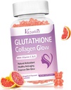 Glutathion Collageen Glow Gummies, Collageen Gummies met vitamine C, E, Glutathion supplement voor vrouwen, huidverzorging, anti-aging, Grapefruit smaak, 60 Tellen