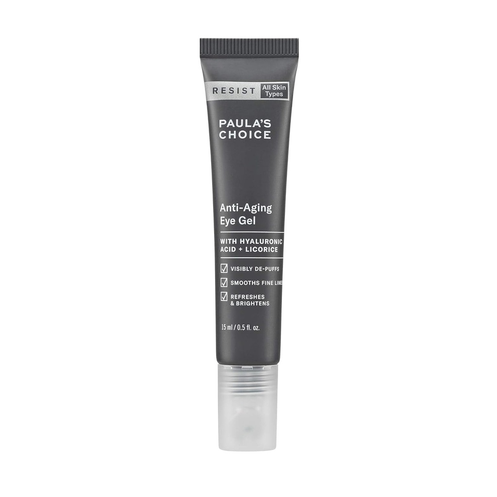 Paula's keuze RESIST Anti-Aging Eye Gel met Hyaluronzuur, voor donkere kringen, puffy Eyes, Crow's Feet, Fine Lines & Rimpels, 0,5 Ounce