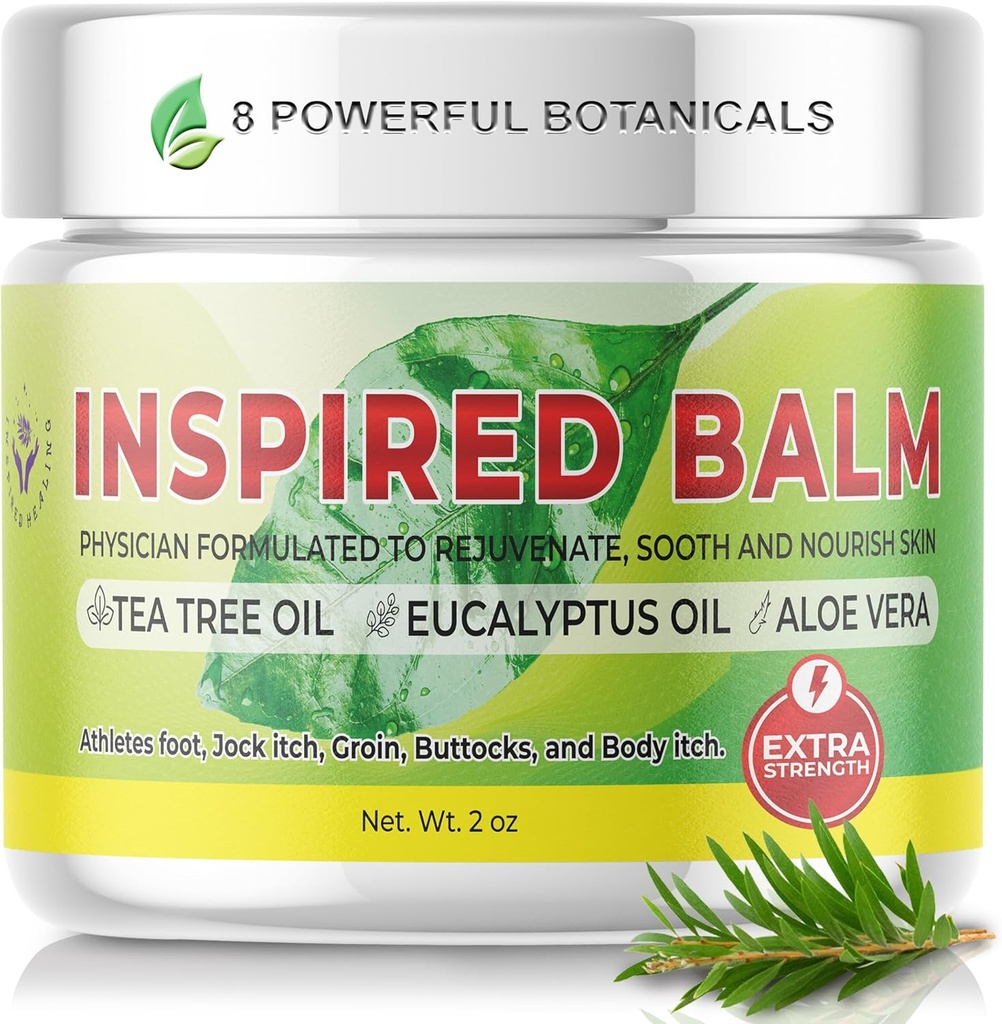Extra sterkte theeboom balsem voor de huid - Atleten voet Cream - Jock Itch Cream voor mannen & vrouwen - Ringworm Cream - Ideaal voor jeukende, droge huid - snelle acting arts geformuleerde theeboom voet cream (2oz)
