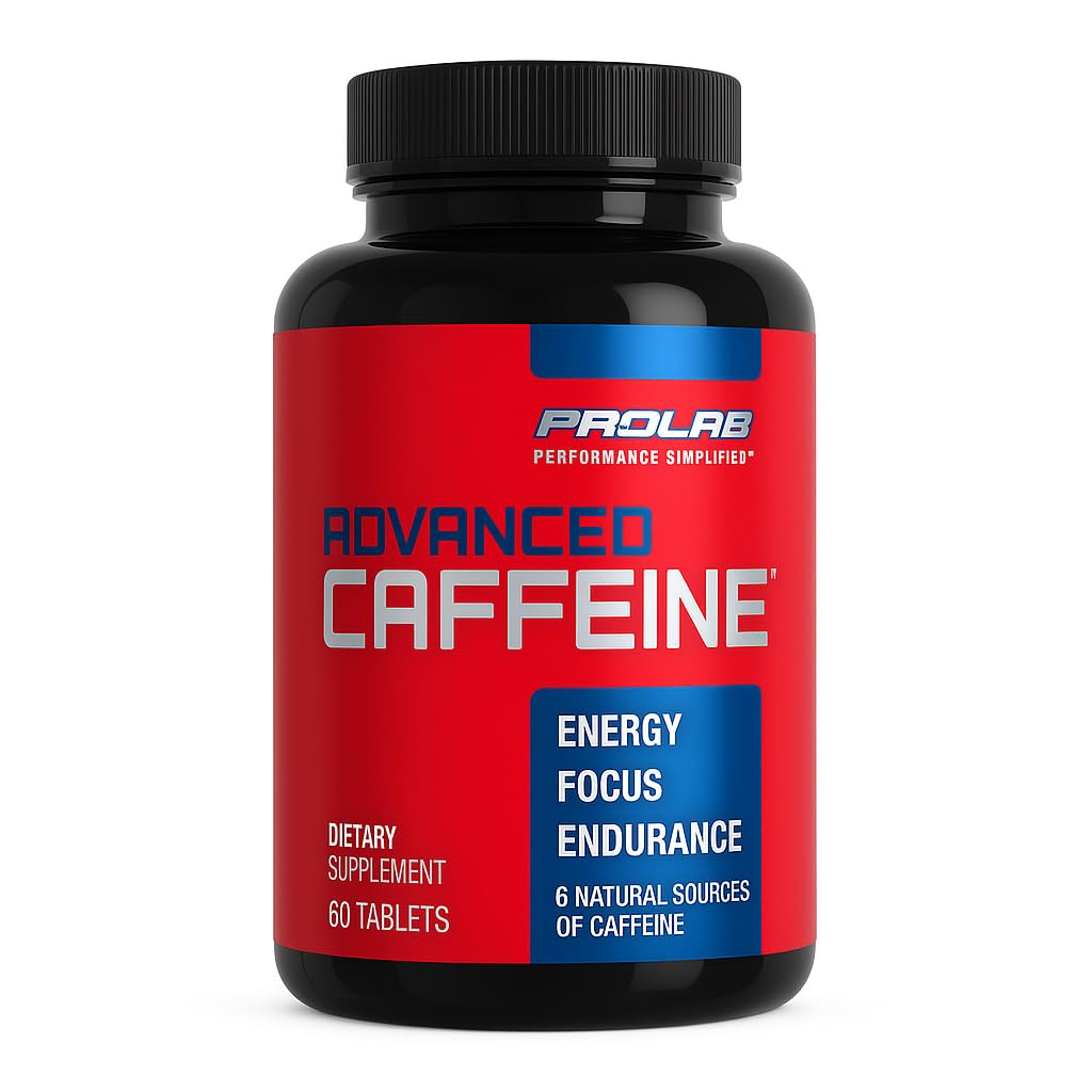 ProLab Nutrition Advanced Cafeïne 200mg, Fast-Acting Natural Cafeine Tablets met Green Tea Extract, Clean Energy, Mental Focus (60 Count (Pack of 1))