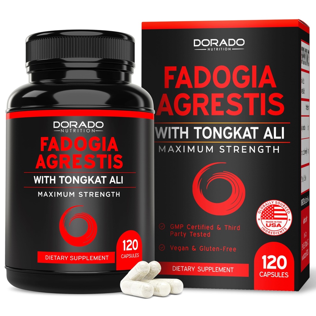 Fadogia Agrestis en Tongkat Ali Supplement Performance Blend - (120 capsules) - Maximale sterkte - Aandrijving, Athletische prestaties en spiermassa - Glutenvrij, niet-GMO, Vegan Capsules - USA Made