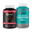 Qunol CoQ10 100mg Softgels, 3X Better Absorptie 4 maanden Levering + 120 Tel Magnesium Glycinate Capsules 420mg, Hoge Absorptie Magnesium Supplement, 180 Tel.