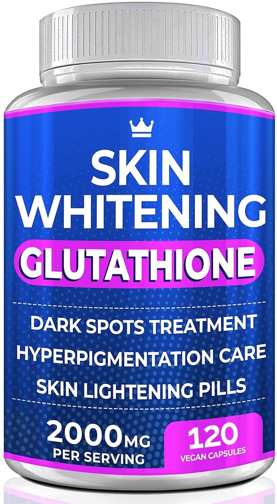 Glutathion Whitening Pillen - 120 Capsules 2000mg Glutathion - Effective Skin Lightening Supplement - Donkere vlekken, Melasma & Acne Scar Remover, Hyperpigmentation Treatment - Anti-Aging Antioxidant