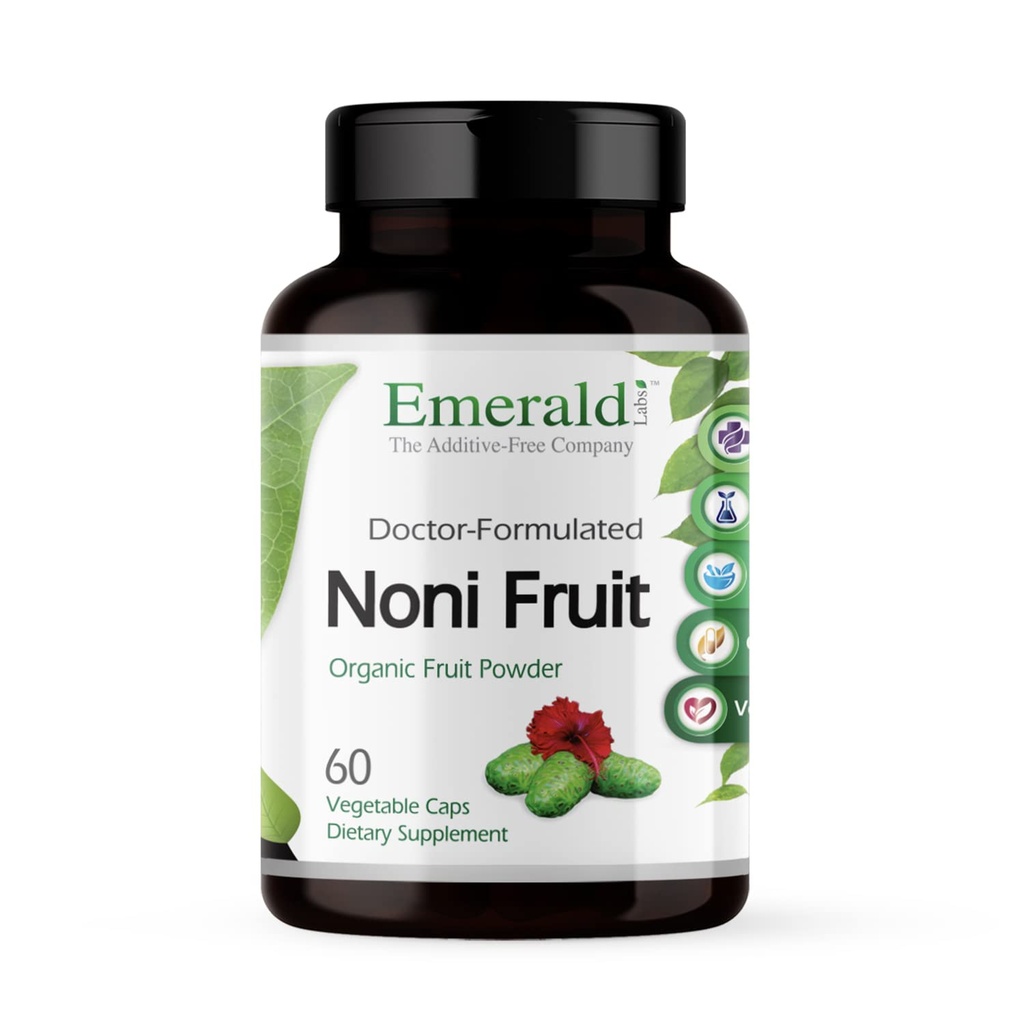 EMERALD LABS Noni Fruit - Supplément de soutien digestif, antioxydant et immunitaire - Offres Fibre alimentaire pour la santé des Gut - 60 capsules végétales (30 jours d'approvisionnement)