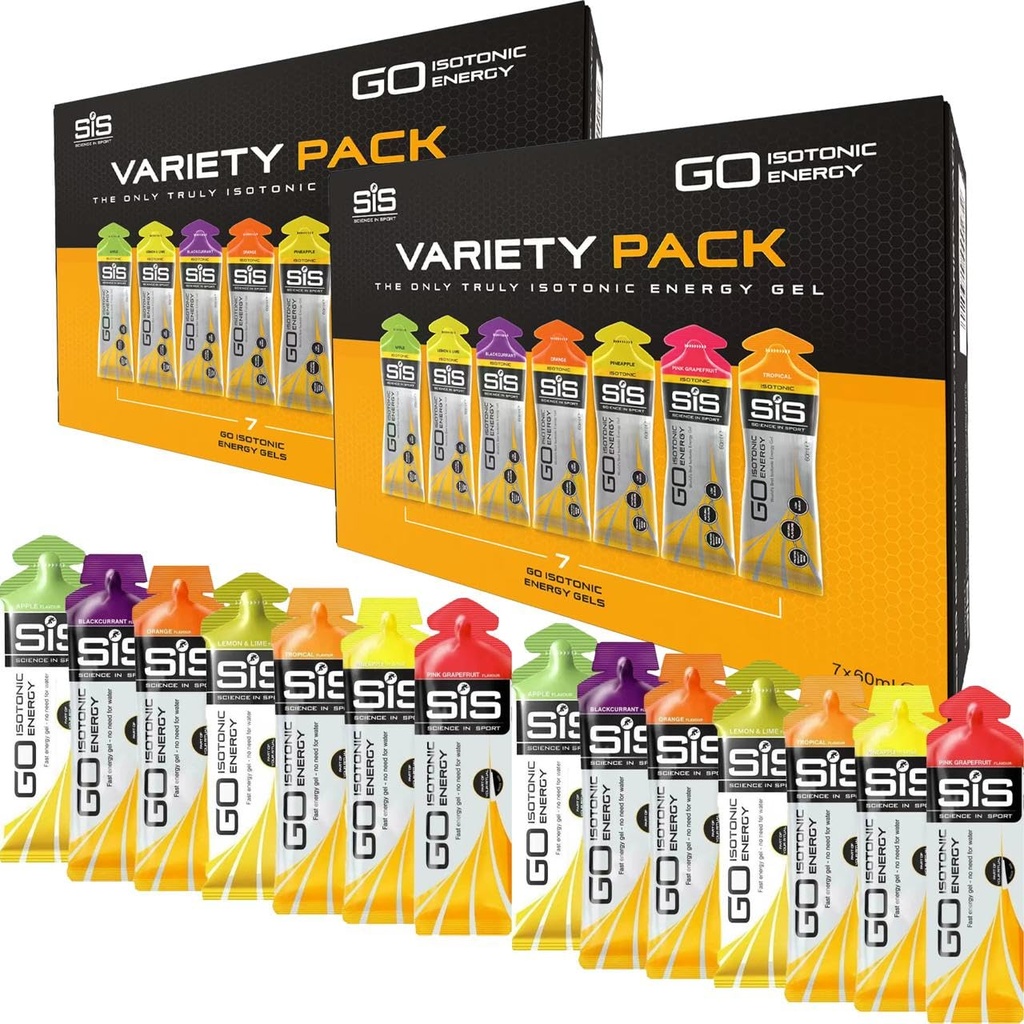 SiS Science In Sport Running Energy Gels, Vol Elektrolyten, Goed voor Hydratatie, Smaak Variëteit Pack, Veganistisch, Gluten & Dairy Free, 14 x 60ml, Oranje