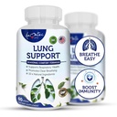 Long Support Dieetsupplementen Herbal ademende ondersteuning 10 actieve ingrediënten Originele formule voor Lung Health Long Cleanse Formula Supplement voor Bronchial System 60 capsules Niet GGO