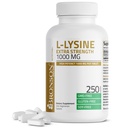 Bronson L-Lysine Extra Strength 1000 MG par comprimé High Potency, Imune Support & Supports Collagen Synthesis, Non-OGM, 250 comprimés végétariens