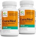 Terry Naturally CuraMed 375mg - Antioxidant Supplement for Brain & Immune Health Support - Dieetsupplement met Curcumine & Turmeric Essential Oil - Herbal Liver Support - 60 Softgels (Pack of 2)