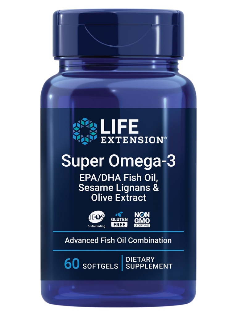 Life Extension Super Omega-3 EPA/DHA Fish Oil, Sesam Lignans & Olive Extract 