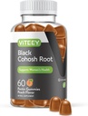 Viteey Black Cohosh Root Gummies - Menopauze verlichting voor hete flitsen en nachtzweet - Veganistisch, Glutenvrij, Non-GMO - 60 Tel.