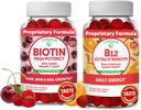 Lunakai Biotine en vitamine B12 Gummies Bundle - Hair Skin and Nails Growth Gummies with Vitamine C and E - Non-GMO & Vegan Supplement for Energy Support and Bone Health - 30 Days Supply