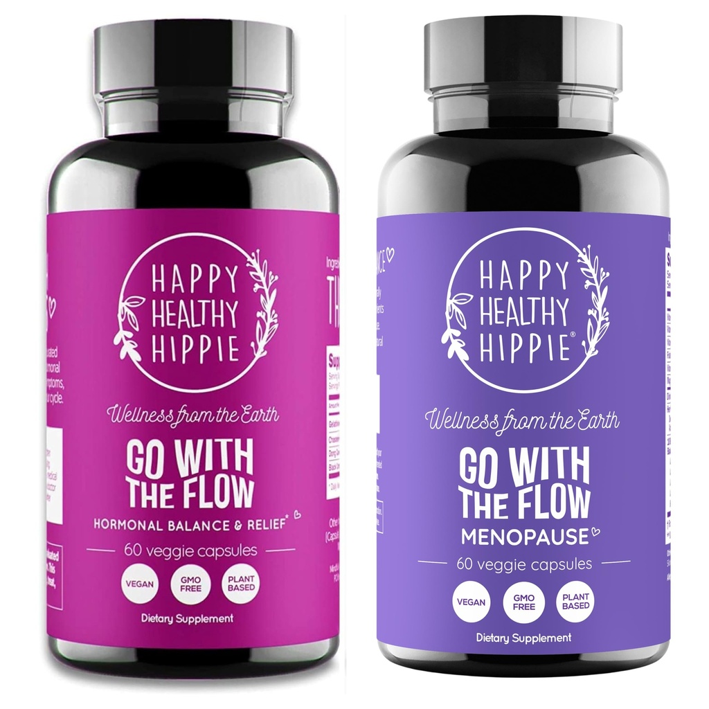Gelukkige gezonde Hippie Ga met de stroom Menopauze Ondersteuning & Ga met de stroom Hormone Balance voor vrouwen