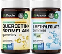 BIO KRAUTER Quercetin with Bromelain 60 Gummies & L-Methylfolate 60 Gummies