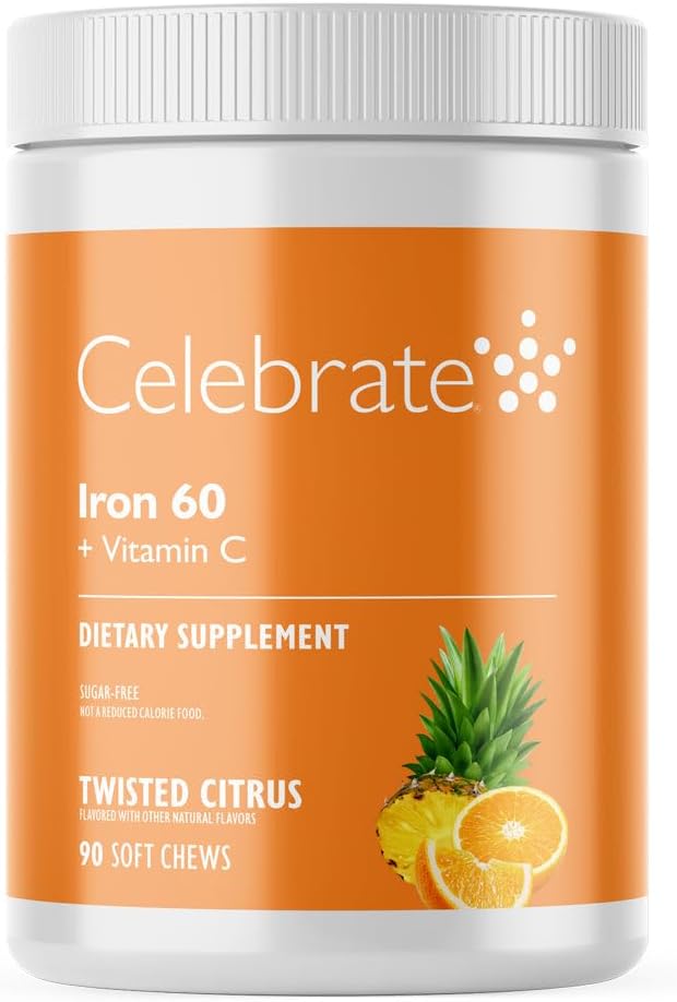 Vier vitamines ijzersupplement met 60 mg ijzer en vitamine C 
