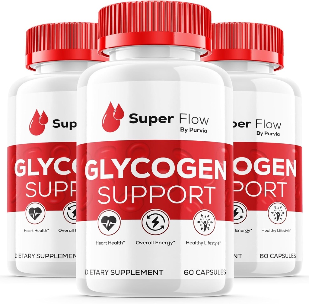 (3 Pack) Super Flow Glycogen Optimizer, Superflow Glycogen Ondersteuning, Super Flow Optimizer Super Flow Optimizer Vitamine Supplement Algemene Wellness Ondersteuning Super Flow Maximale sterkte (180 Capsules)