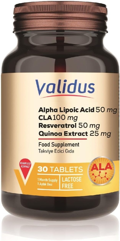 VALIDUS Alfa Lipoïnezuur + CLA + Resveratrol 30 tabletten